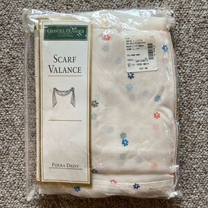 Croscill Polka Daisy Sheer Valance Scarf 40x216 Curtain Panel Drapery New